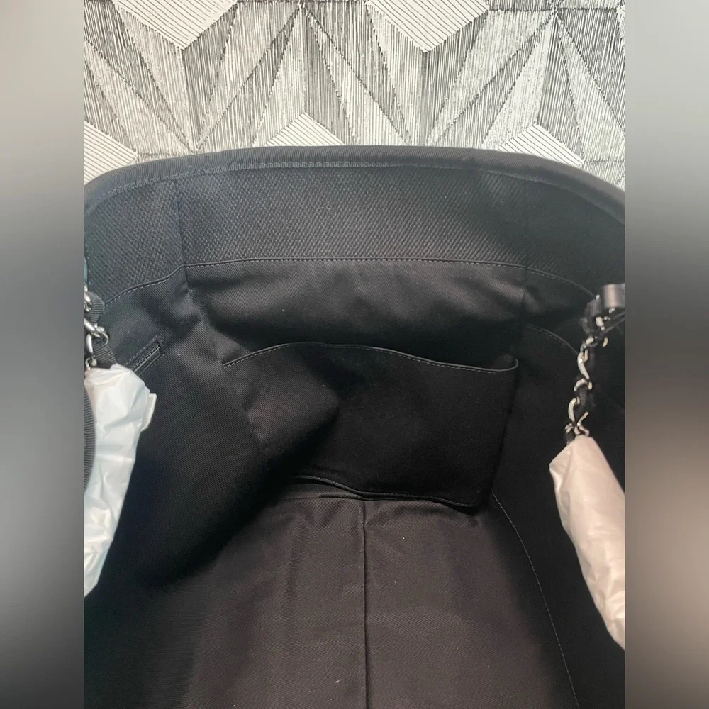 CHANEL Black Canvas Pearl Large Deauville Tote - Picture 5 of 10